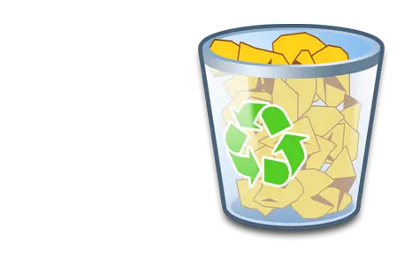 Bild eines Abfalleimers mit Müll und dem Wort Abfallentsorgung